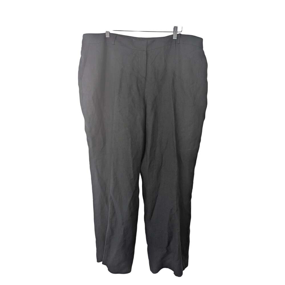 NWT Talbots Black Heritage Linen Wide Leg Trouser Pant